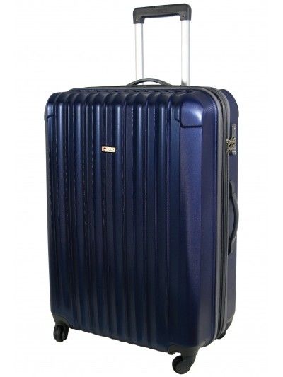 Duża walizka a kółkach AIRTEX 948 z poliwęglanu - granatowa